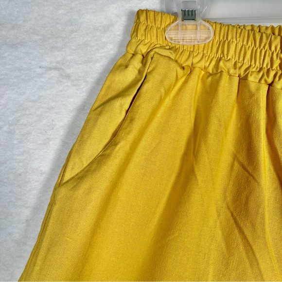 Like New Sleeveless Crop Camisole Top & Pant set, Sunset Yellow, Small - Picture 5 of 7